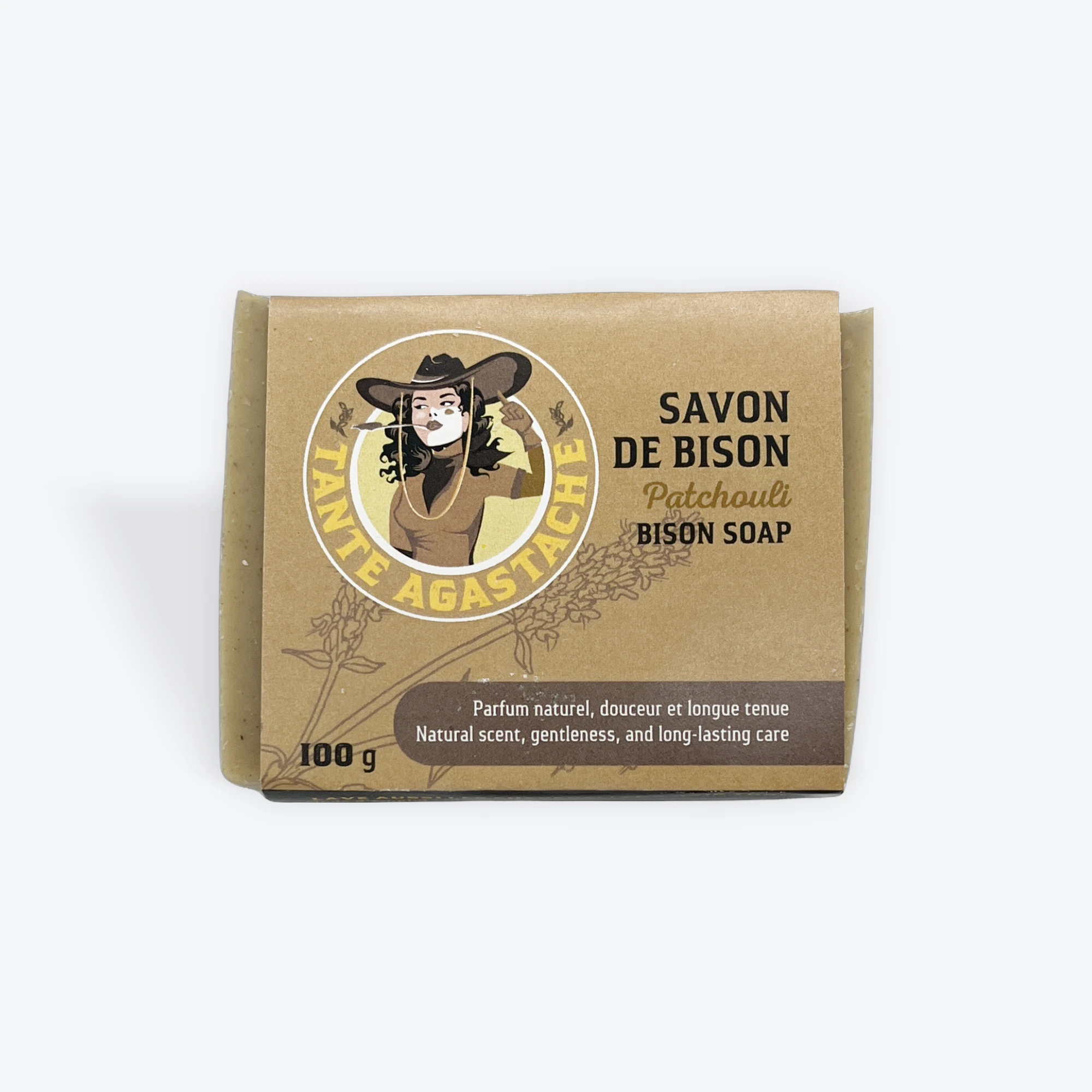 Savon de suif de bison au patchouli - shampoing en barre